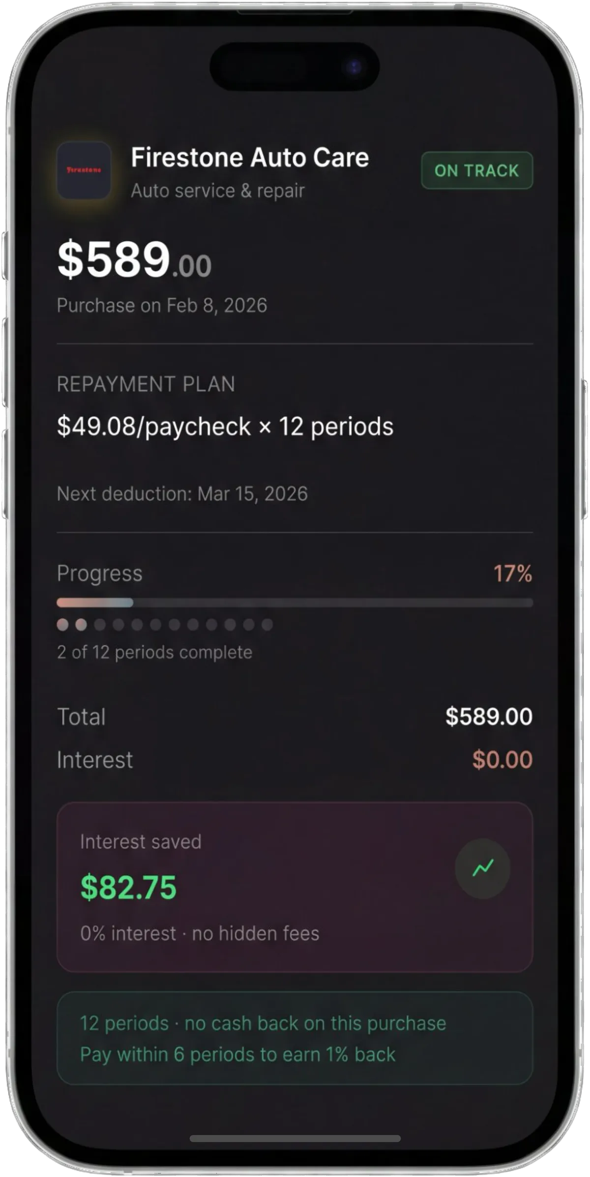 Firestone Auto Care — Purchase Details